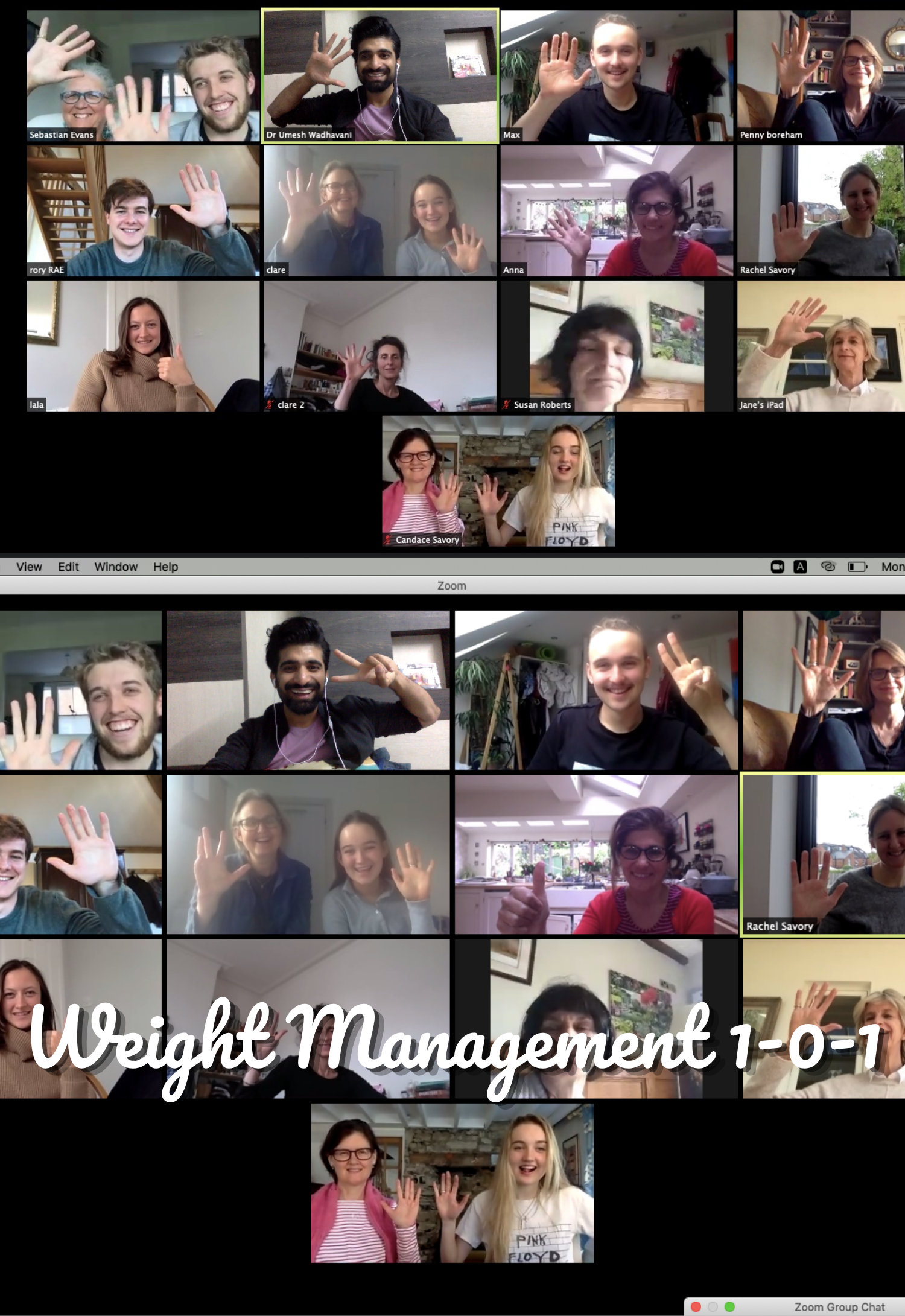 Dr Umesh Wadhavani conducting online corporate masterclass on weight management focusing on non restrictive weight loss practical nutrition and sustainable habit building