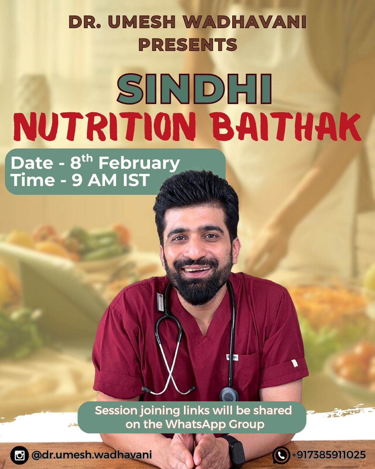 Sindhi Nutrition Baithak digital nutrition masterclass by Dr Umesh Wadhavani focused on practical nutrition and science backed wellness